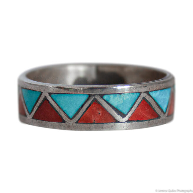 Turquoise Coral Zigzag Ring - Image 3
