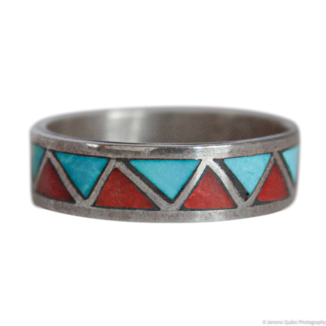 Turquoise Coral Zigzag Ring - Image 2