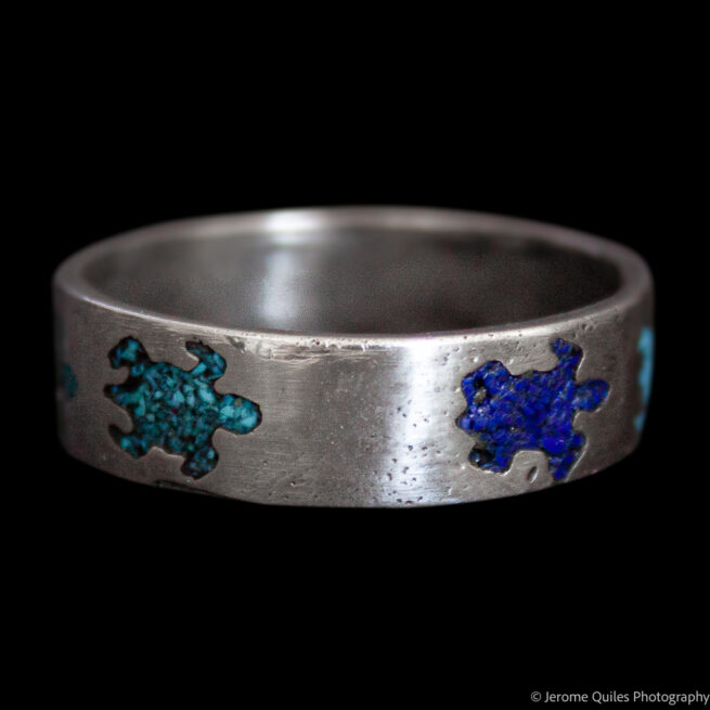 Bague Tortue Turquoise Lapis – Image 3