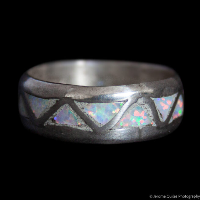 Zuni Opal Zigzag Ring Band