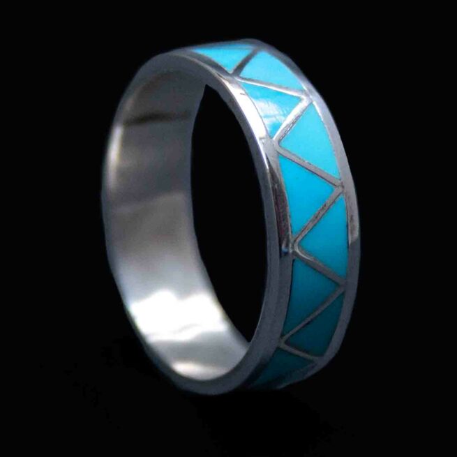 Zuni Turquoise Zigzag Ring - Image 2