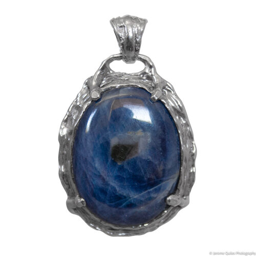 Blue Sapphire Sterling Silver Pendant