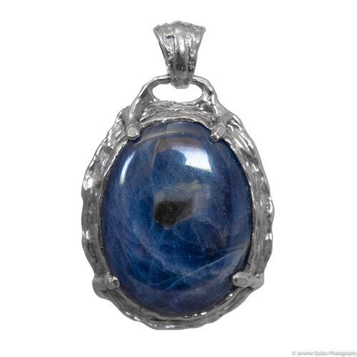 Blue Sapphire Sterling Silver Pendant