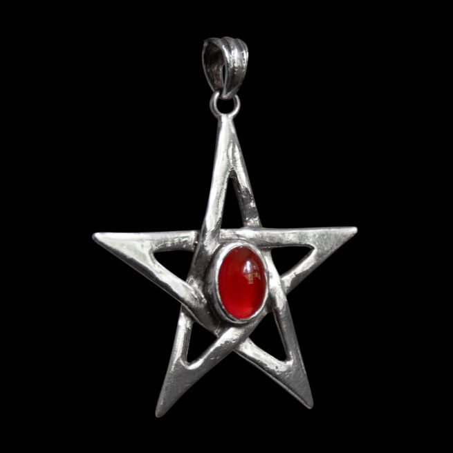 Carnelian Sterling Silver Pentacle Pendant - Image 2