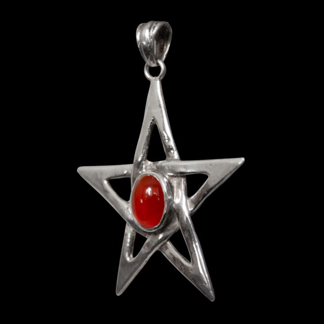 Carnelian Sterling Silver Pentacle Pendant - Image 3
