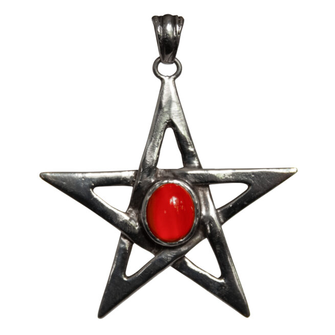 Carnelian Sterling Silver Pentacle Pendant