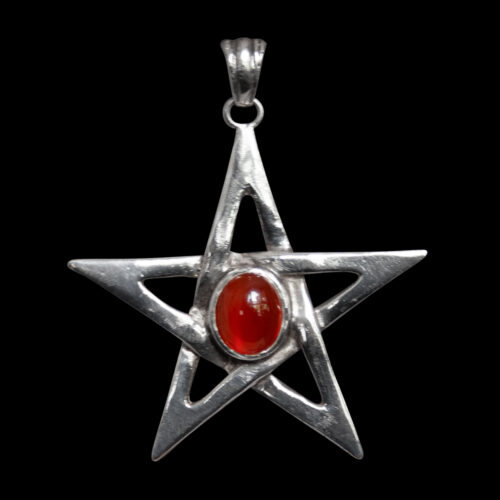 Carnelian Sterling Silver Pentacle Pendant