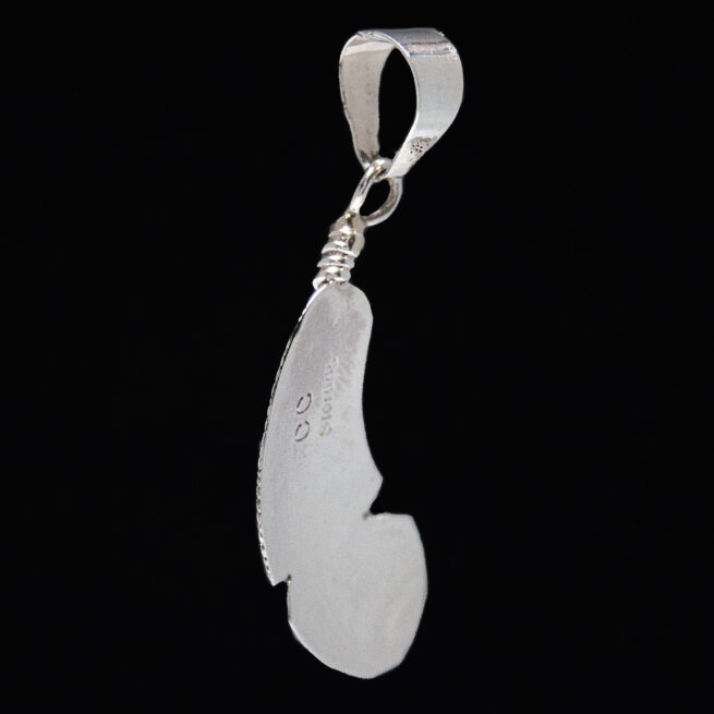 Chris Charley Curved Silver Feather Pendant - Image 3