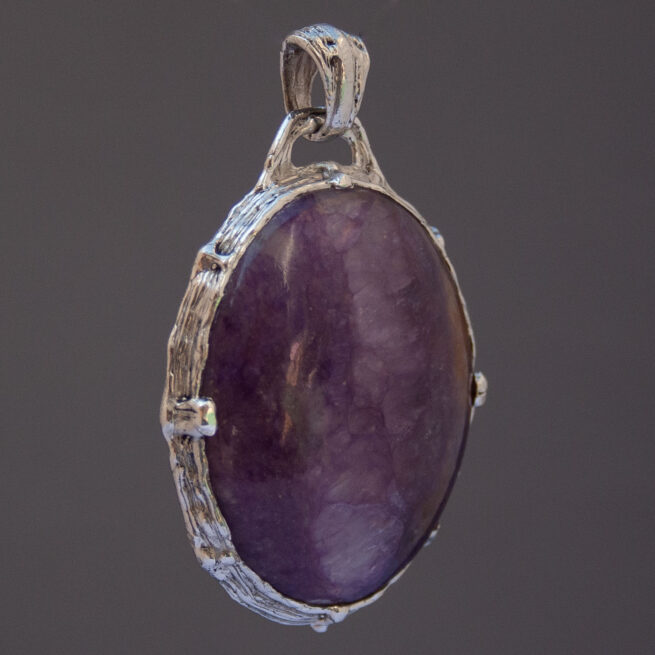 Gem Quality Charoite Sterling Silver Pendant