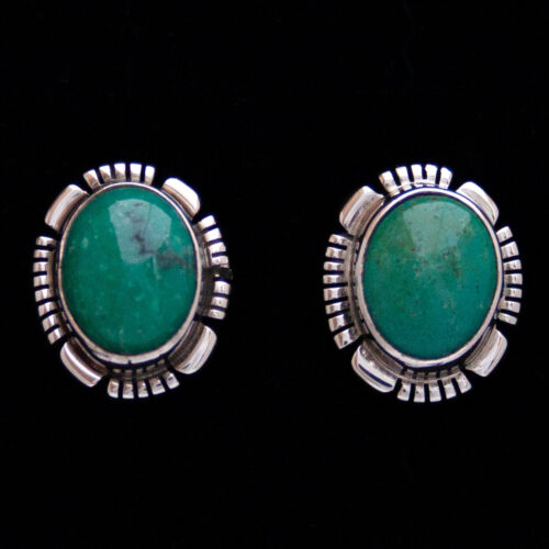 Clous d'Oreilles Larges Turquoise Verte