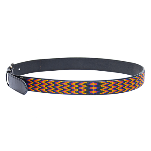 Leather Belt Zuni Beadwork - Wilde Ones Londres