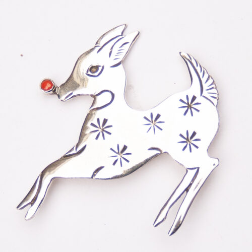 Lee Charley Silver Deer Pin Brooch