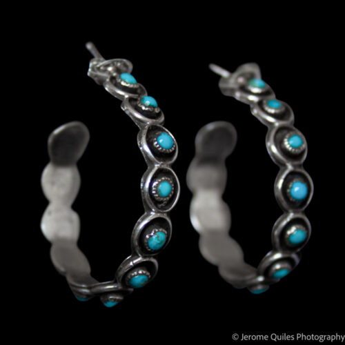 Native American Turquoise Hoop Earrings