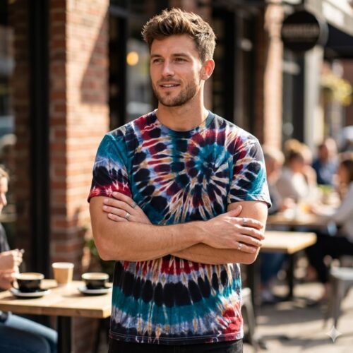 Red Blue Brown T-Shirt M