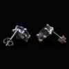 Silver Amethyst Stud Earrings - Image 3
