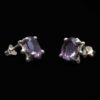 Silver Amethyst Stud Earrings - Image 2