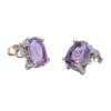 Silver Amethyst Stud Earrings - Image 4