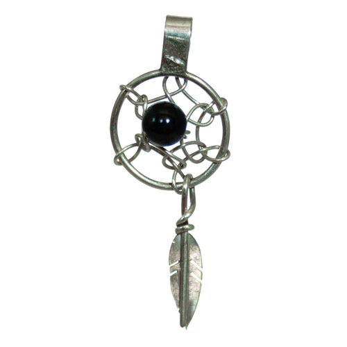 Petit Pendentif Attrape-Rêves Noir