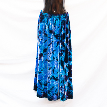 Blue Tie-Dye Velvet Skirt M