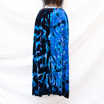 Blue Tie-Dye Velvet Skirt M