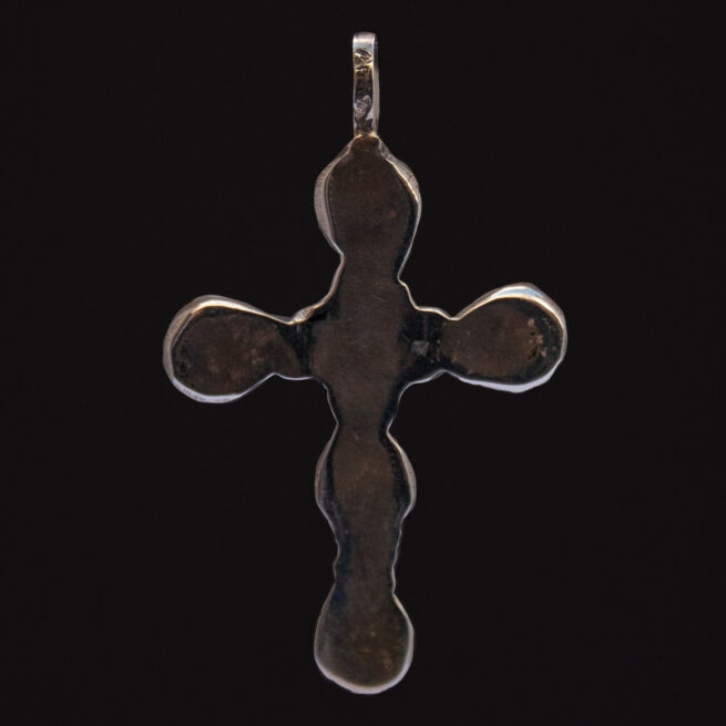 Turquoise Coral Zuni Cross Pendant - Image 4