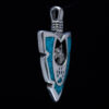Small Turquoise Arrowhead Wolf Pendant - Image 2
