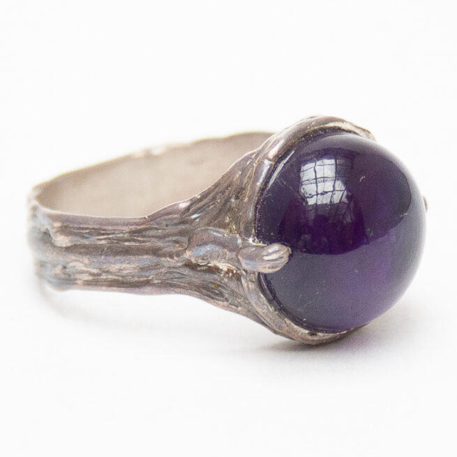 Bague Améthyste Cabochon Ronde – Image 2