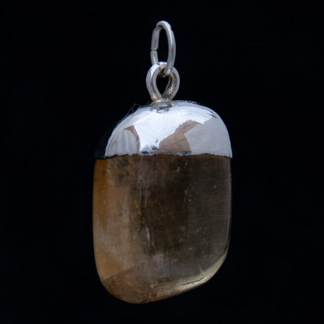 Pendentif Argent Calcite Dorée