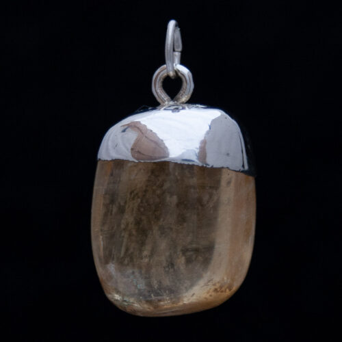 Pendentif Argent Calcite Dorée