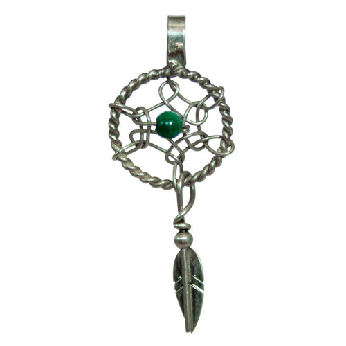 Small Malachite Dream Catcher Pendant