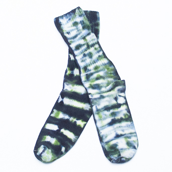 Green White Tie-Dye Socks S/M