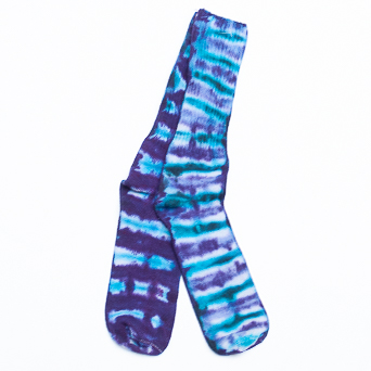 Blue Purple Tie-Dye Socks L