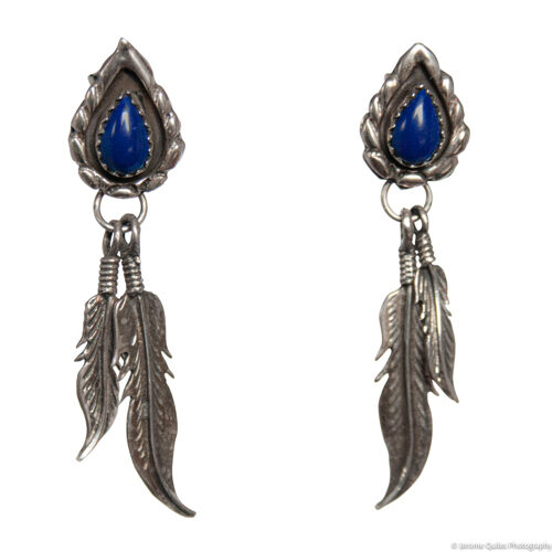 Boucles d'Oreilles Indiennes Bleues