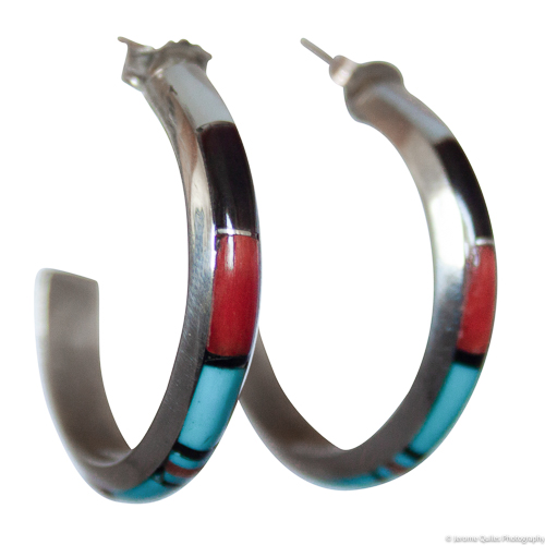 Chico Multicolour Inlay Hoop Earrings