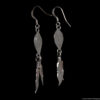 Coral Bear Paw Silver Feather Earrings - Image 2