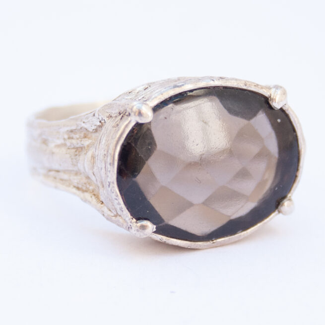 Bague Quartz Fumé Facetté – Image 2