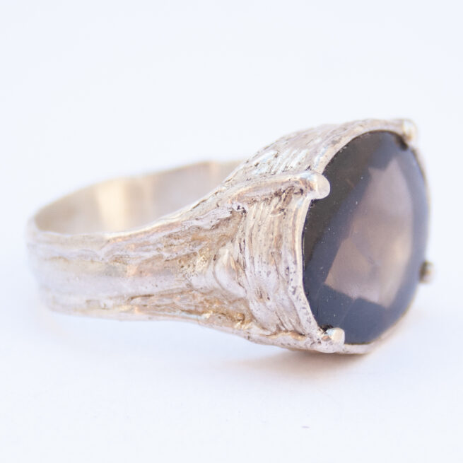 Bague Quartz Fumé Facetté – Image 4