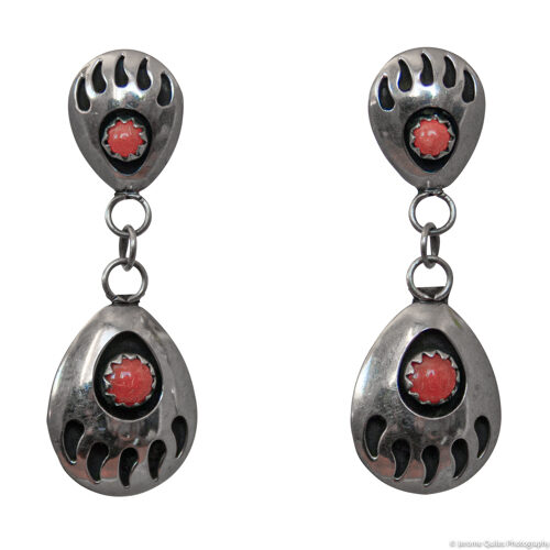 Double Bear Paw Coral Earrings