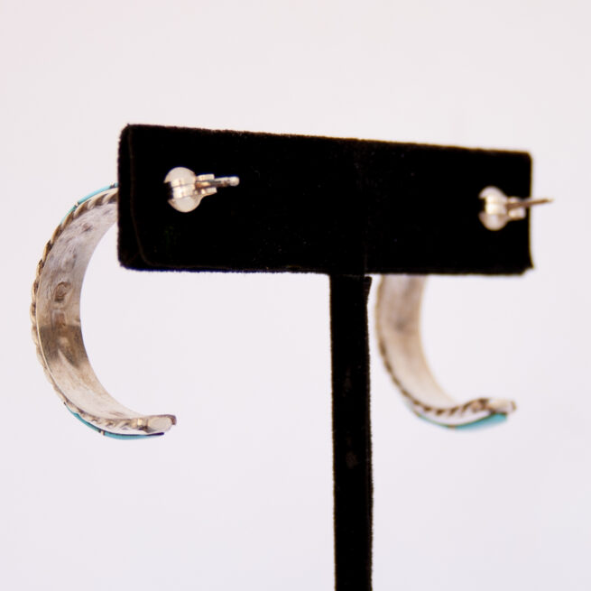 Mary Chavez Medium Turquoise Hoop Earrings