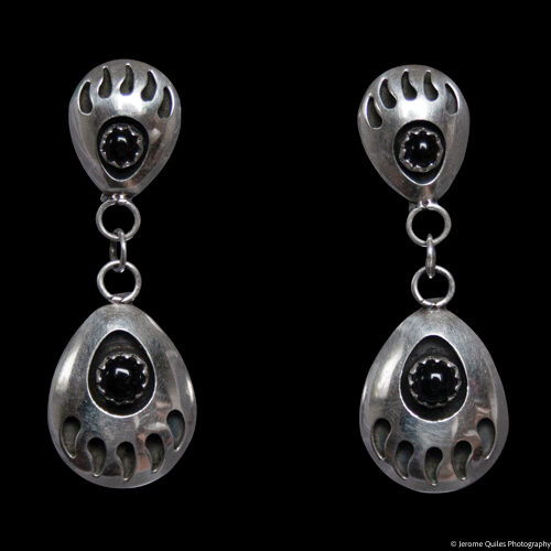 Jet Bear Paw Earrings