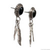 Jet Silver Feather Earrings - Image 2