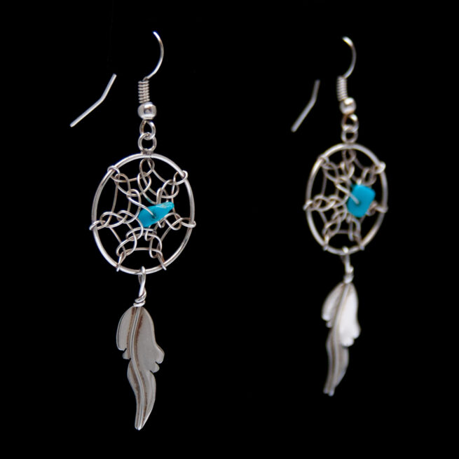 Medium Turquoise Dream Catcher Drop Earrings