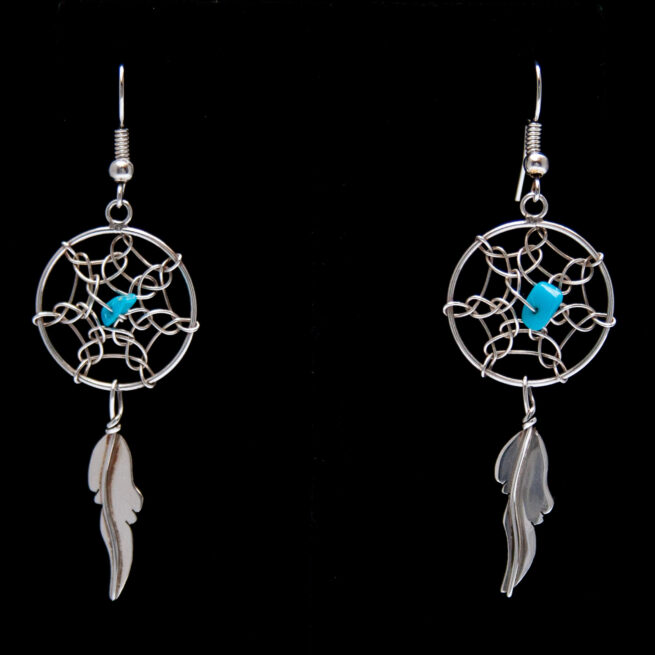 Medium Turquoise Dream Catcher Drop Earrings