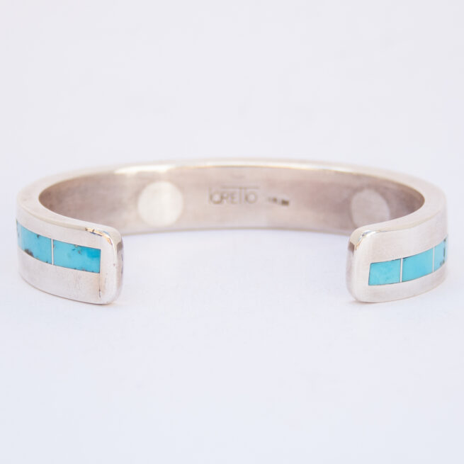 Native American Loretto Silver Turquoise Bracelet - Image 4