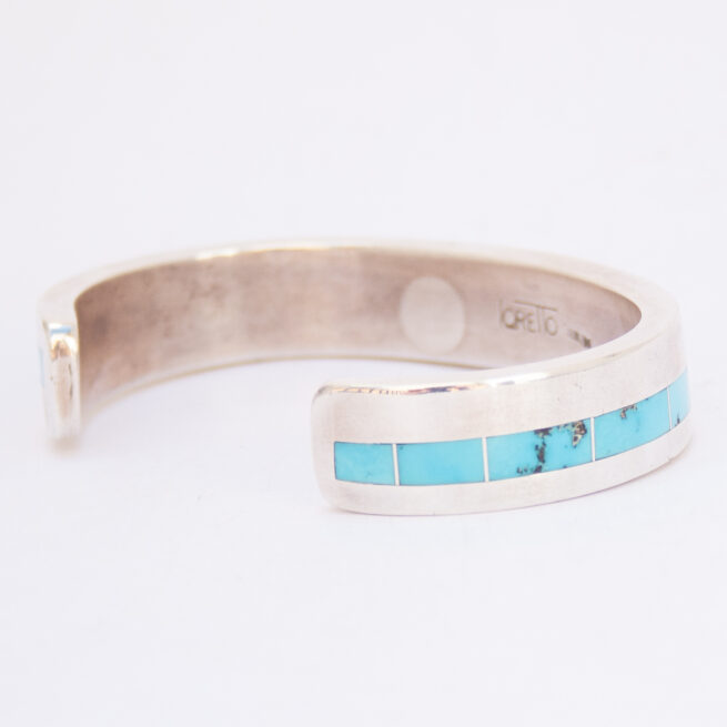 Native American Loretto Silver Turquoise Bracelet - Image 3