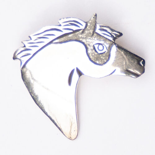 Broche Argent Tête de Cheval