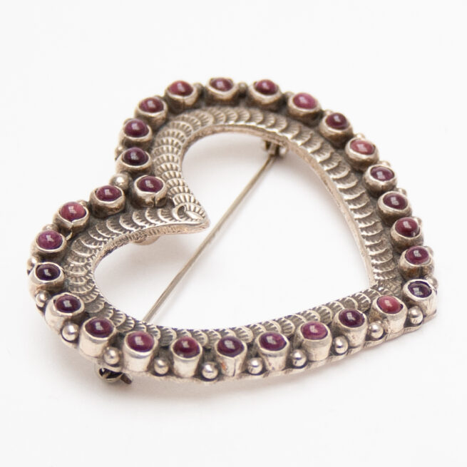 Lee Charley Spondylus Heart Pin Brooch Pendant - Image 3