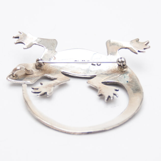 Lee Charley Turquoise Salamander Pin Brooch Pendant - Image 2