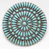 Gros Pendentif Broche Turquoise Zuni