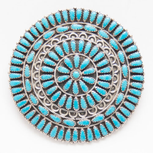 Zeita Begay Large Turquoise Pin Brooch Pendant